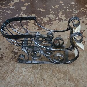 Vintage Silver Holiday Sleigh Decor